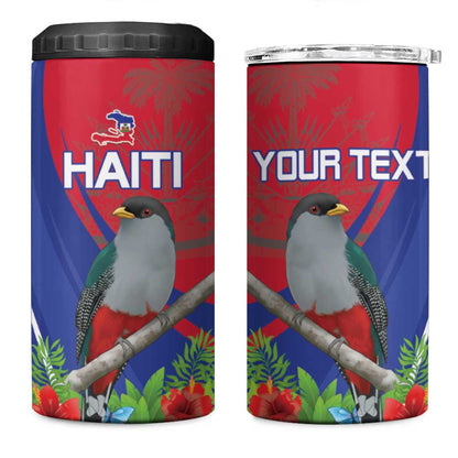 Personalized Afro-Haitians 4 in 1 Can Cooler Tumbler Hispaniolan Trogon Sporty Style - African Pride