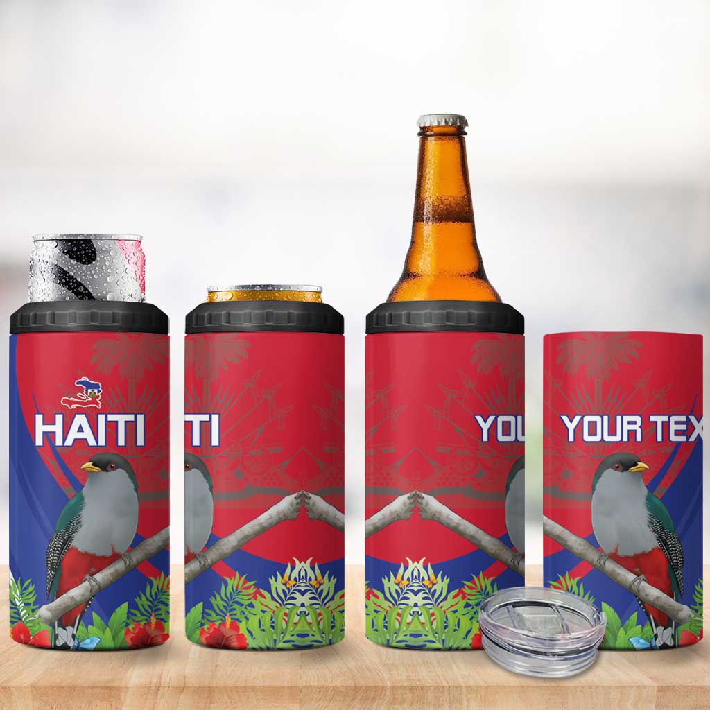 Personalized Afro-Haitians 4 in 1 Can Cooler Tumbler Hispaniolan Trogon Sporty Style - African Pride