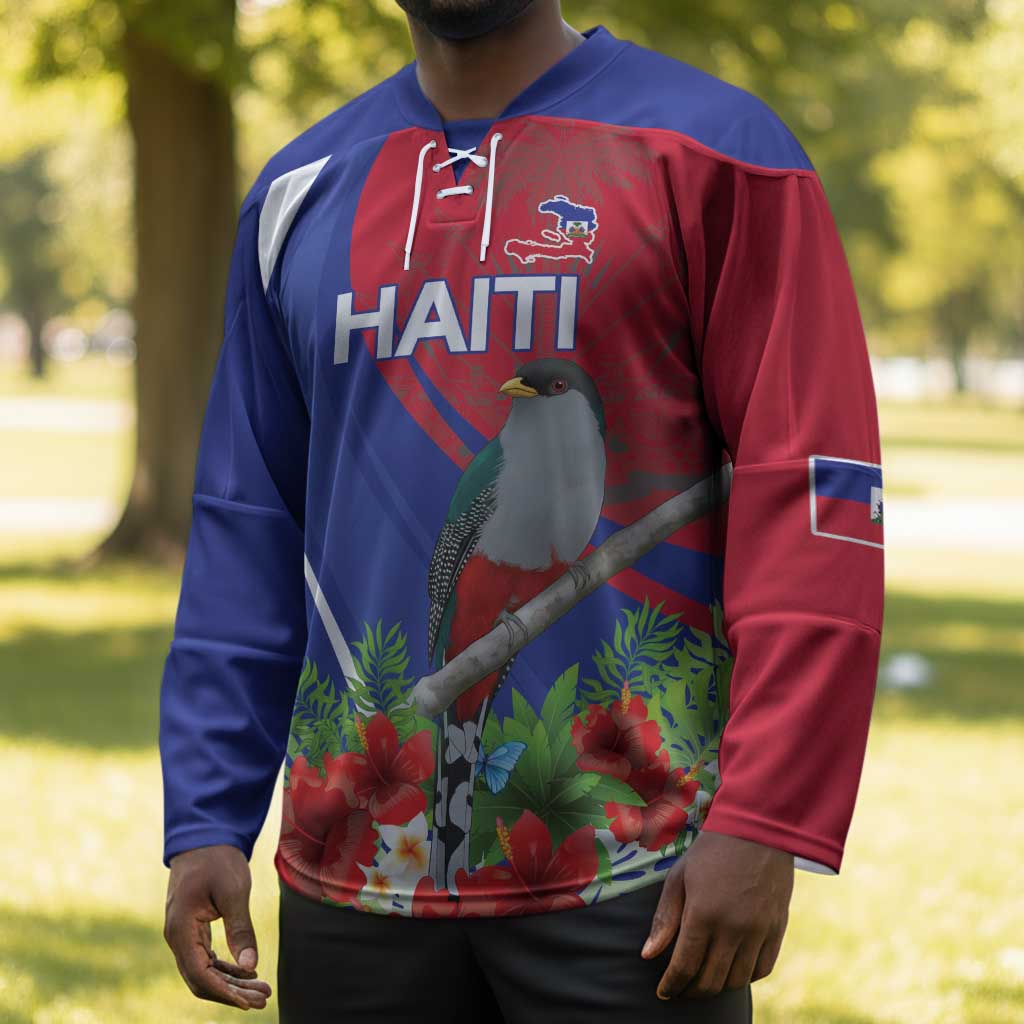Personalized Afro-Haitians Hockey Jersey Hispaniolan Trogon Sporty Style