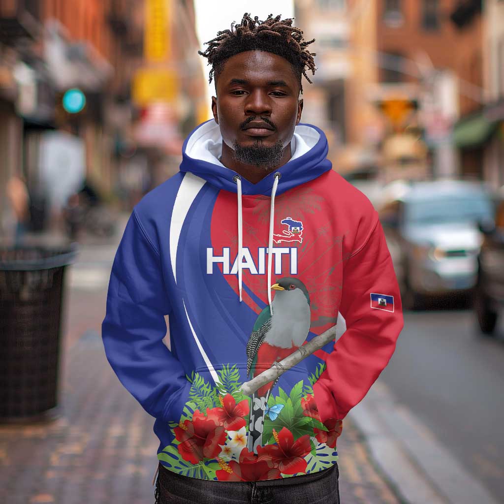 Personalized Afro-Haitians Hoodie Hispaniolan Trogon Sporty Style - African Pride
