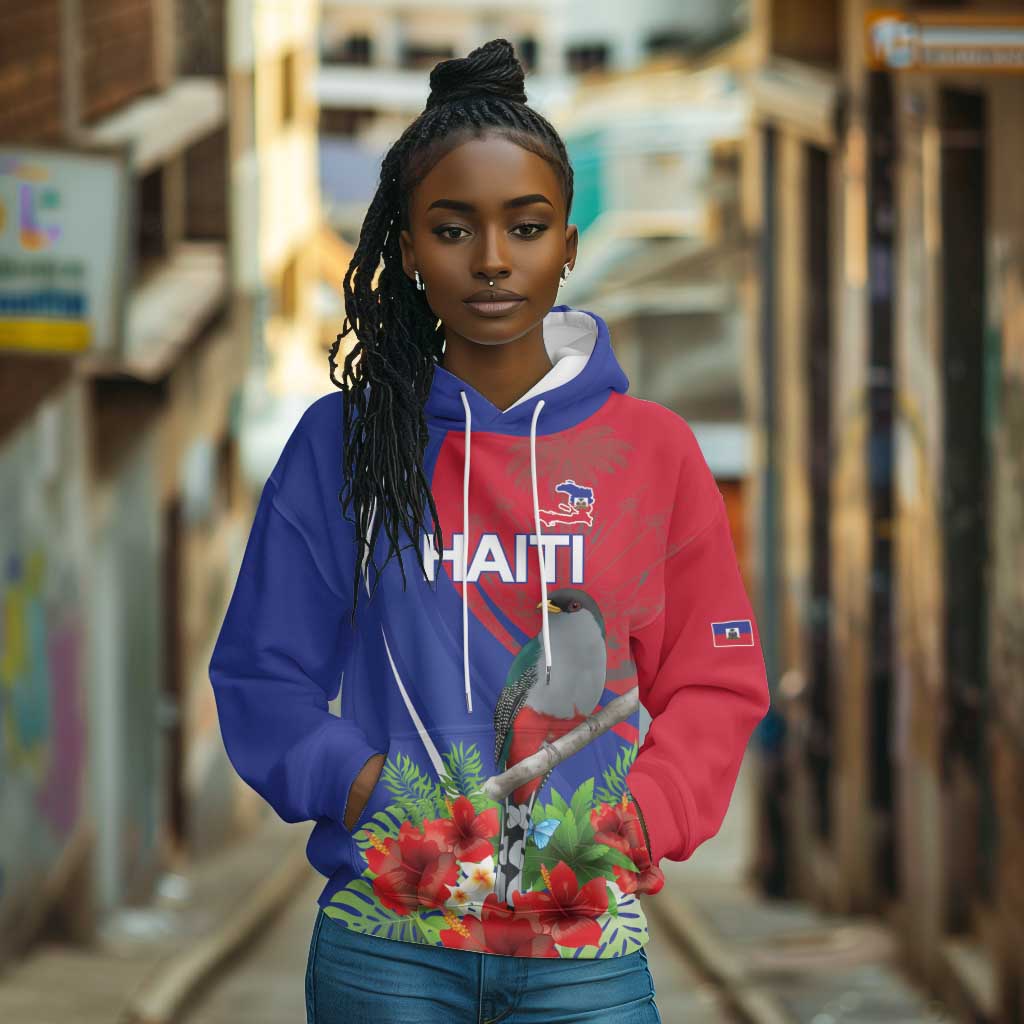Personalized Afro-Haitians Hoodie Hispaniolan Trogon Sporty Style - African Pride