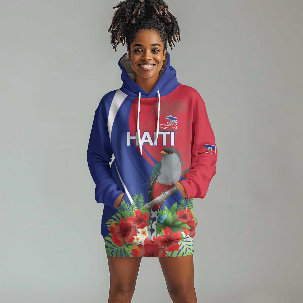 Personalized Afro-Haitians Hoodie Dress Hispaniolan Trogon Sporty Style - African Pride