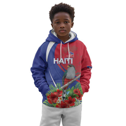 Personalized Afro-Haitians Kid Hoodie Hispaniolan Trogon Sporty Style - African Pride