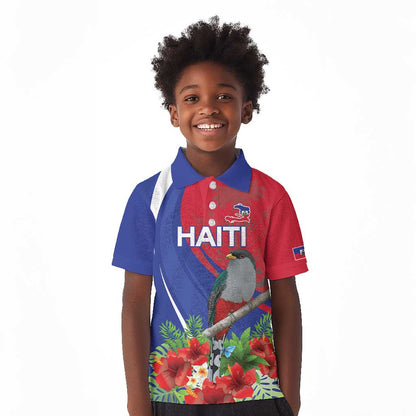 Personalized Afro-Haitians Kid Polo Shirt Hispaniolan Trogon Sporty Style - African Pride