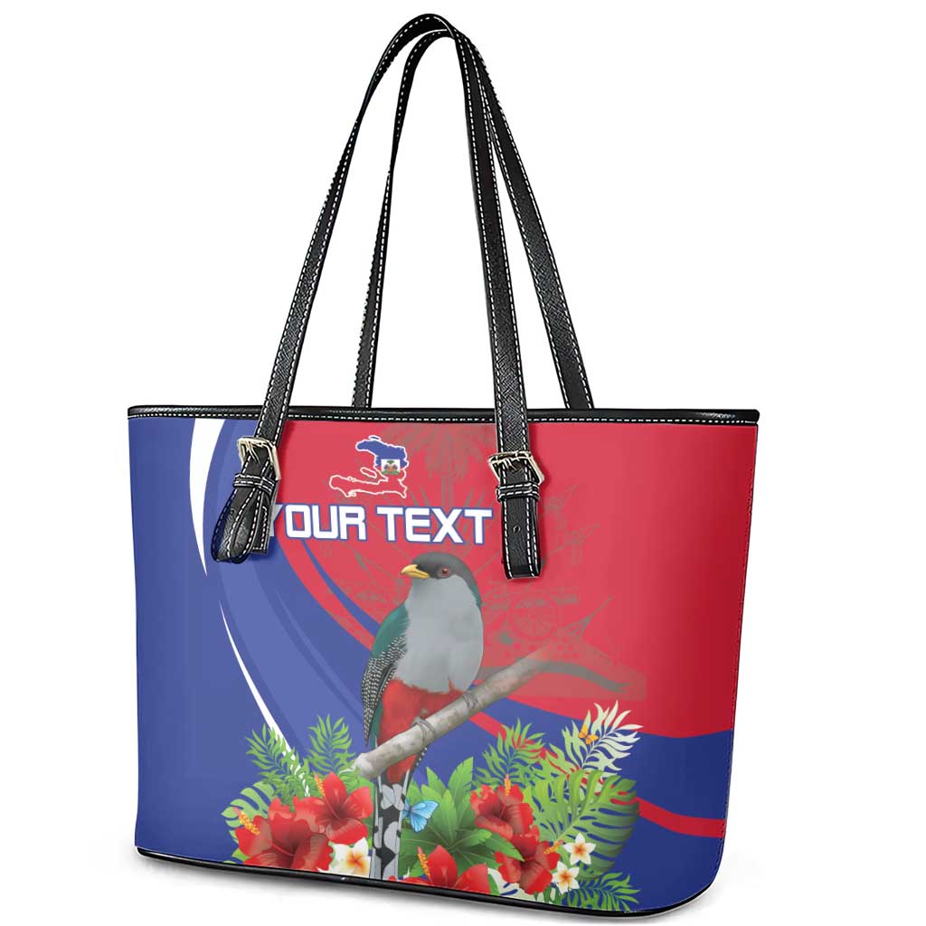 Personalized Afro-Haitians Leather Tote Bag Hispaniolan Trogon Sporty Style - African Pride