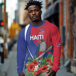 Personalized Afro-Haitians Long Sleeve Shirt Hispaniolan Trogon Sporty Style - African Pride