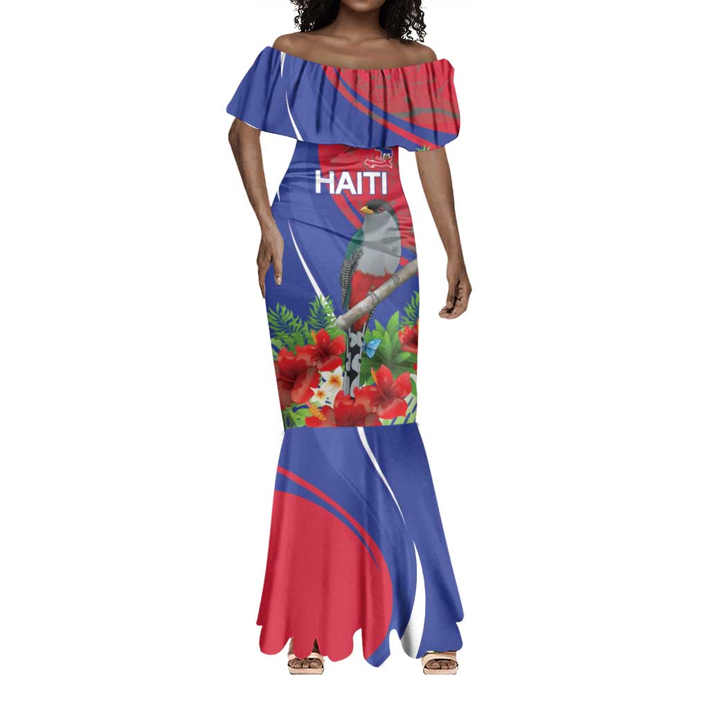 Personalized Afro-Haitians Mermaid Dress Hispaniolan Trogon Sporty Style - African Pride