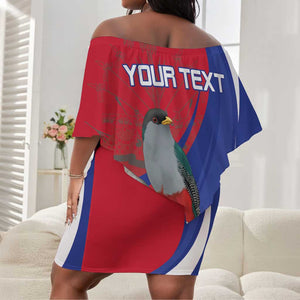 Personalized Afro-Haitians Off Shoulder Short Dress Hispaniolan Trogon Sporty Style - African Pride