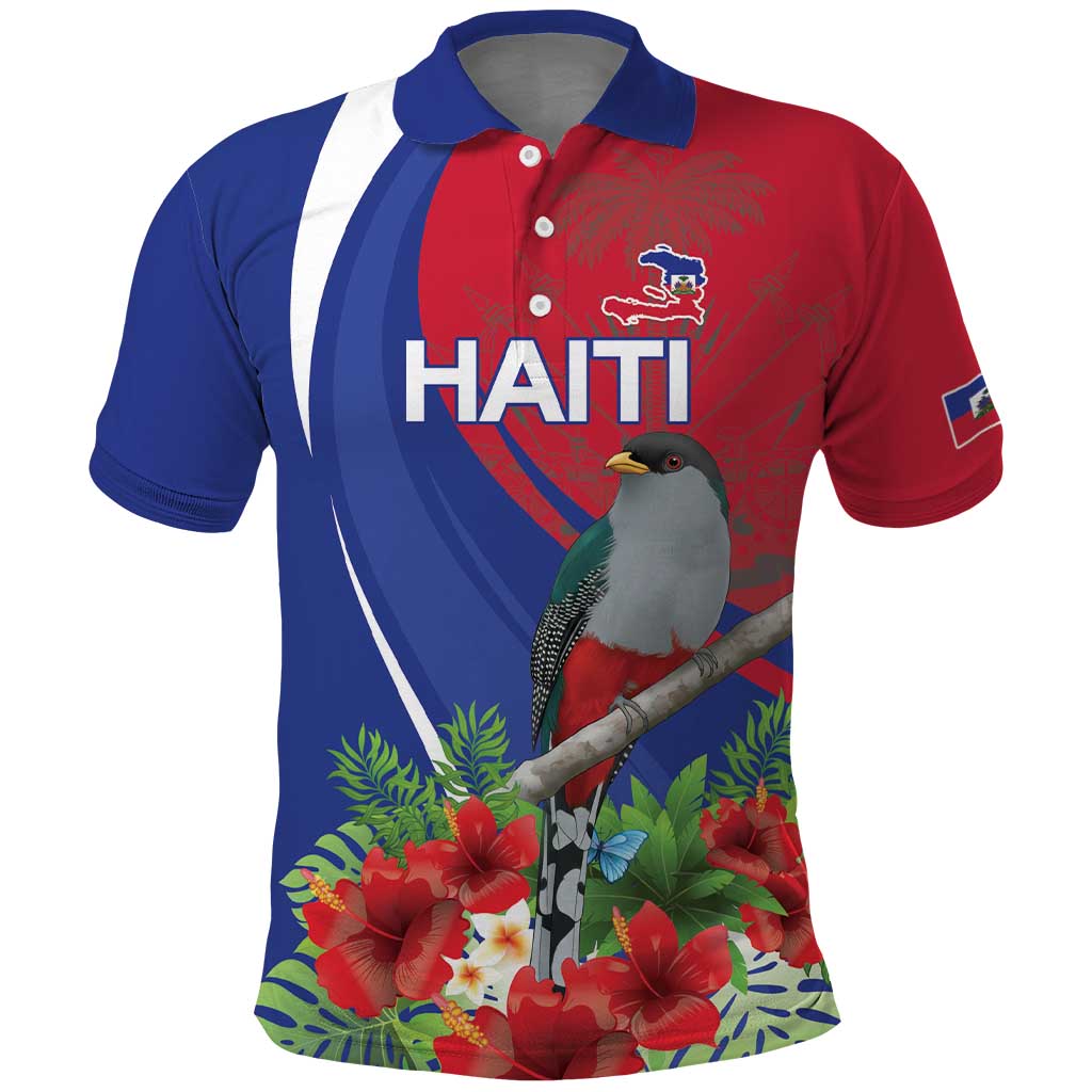 Personalized Afro-Haitians Polo Shirt Hispaniolan Trogon Sporty Style - African Pride
