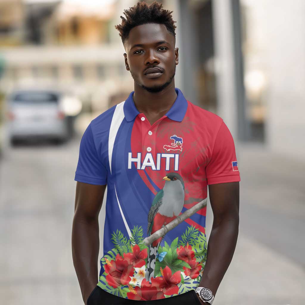 Personalized Afro-Haitians Polo Shirt Hispaniolan Trogon Sporty Style - African Pride