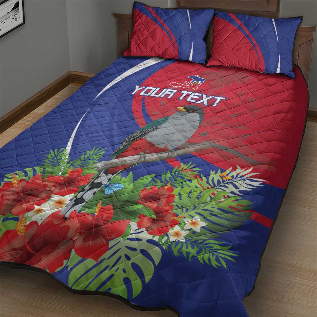 Personalized Afro-Haitians Quilt Bed Set Hispaniolan Trogon Sporty Style - African Pride