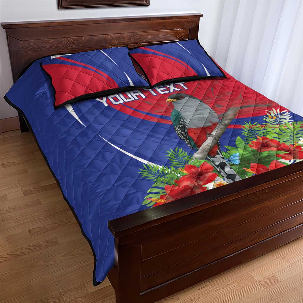 Personalized Afro-Haitians Quilt Bed Set Hispaniolan Trogon Sporty Style - African Pride
