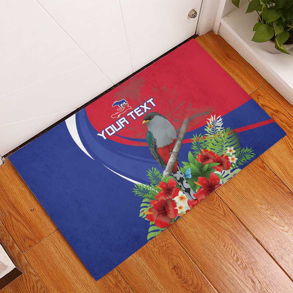 Personalized Afro-Haitians Rubber Doormat Hispaniolan Trogon Sporty Style - African Pride