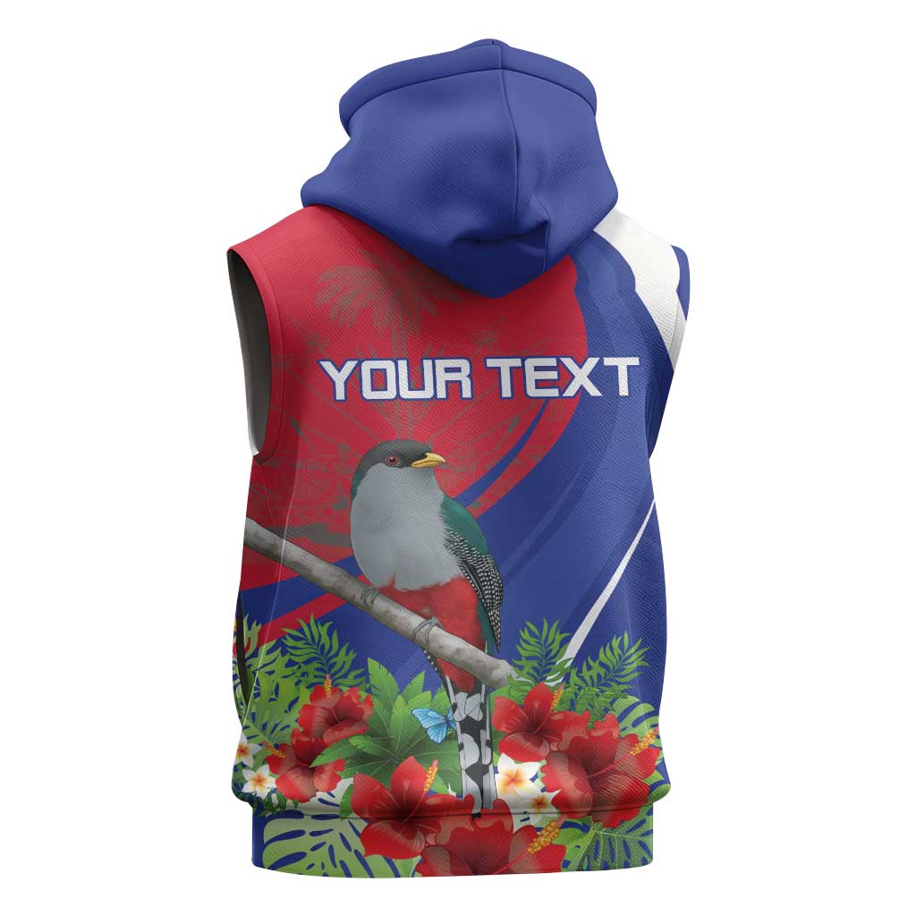 Personalized Afro-Haitians Sleeveless Zip Hoodie Hispaniolan Trogon Sporty Style - African Pride