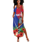 Personalized Afro-Haitians Summer Maxi Dress Hispaniolan Trogon Sporty Style - African Pride