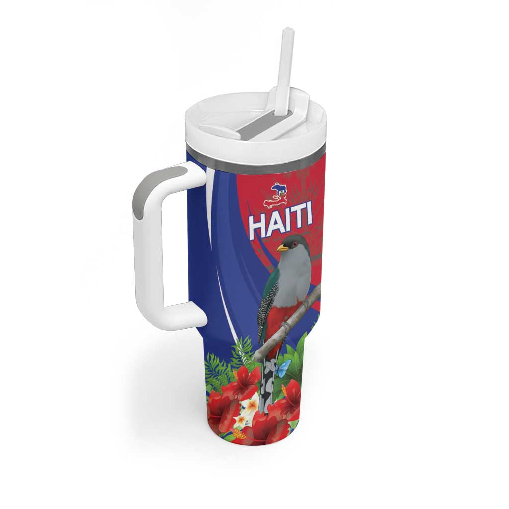 Personalized Afro-Haitians Tumbler With Handle Hispaniolan Trogon Sporty Style - African Pride