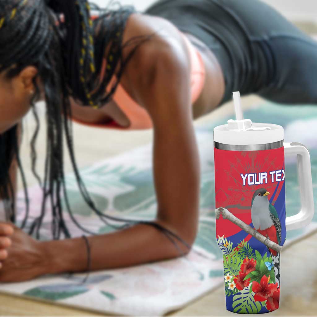 Personalized Afro-Haitians Tumbler With Handle Hispaniolan Trogon Sporty Style - African Pride