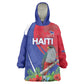 Personalized Afro-Haitians Wearable Blanket Hoodie Hispaniolan Trogon Sporty Style - African Pride