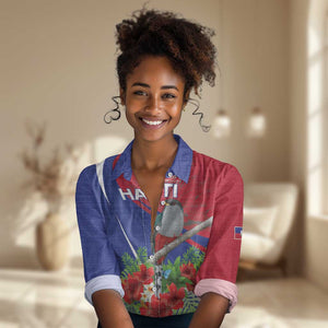 Personalized Afro-Haitians Women Casual Shirt Hispaniolan Trogon Sporty Style - African Pride