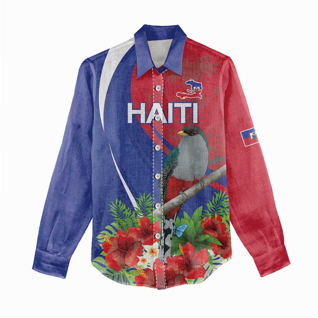 Personalized Afro-Haitians Women Casual Shirt Hispaniolan Trogon Sporty Style - African Pride