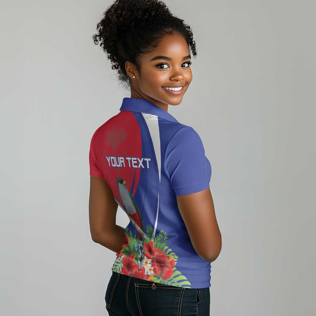 Personalized Afro-Haitians Women Polo Shirt Hispaniolan Trogon Sporty Style - African Pride