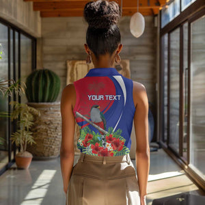 Personalized Afro-Haitians Women Sleeveless Polo Shirt Hispaniolan Trogon Sporty Style - African Pride
