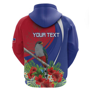 Personalized Afro-Haitians Zip Hoodie Hispaniolan Trogon Sporty Style - African Pride