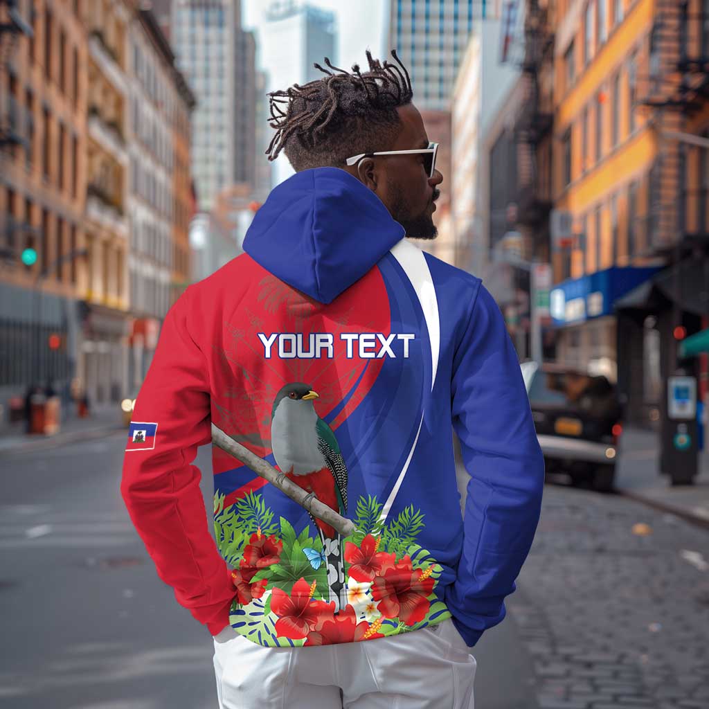 Personalized Afro-Haitians Zip Hoodie Hispaniolan Trogon Sporty Style - African Pride