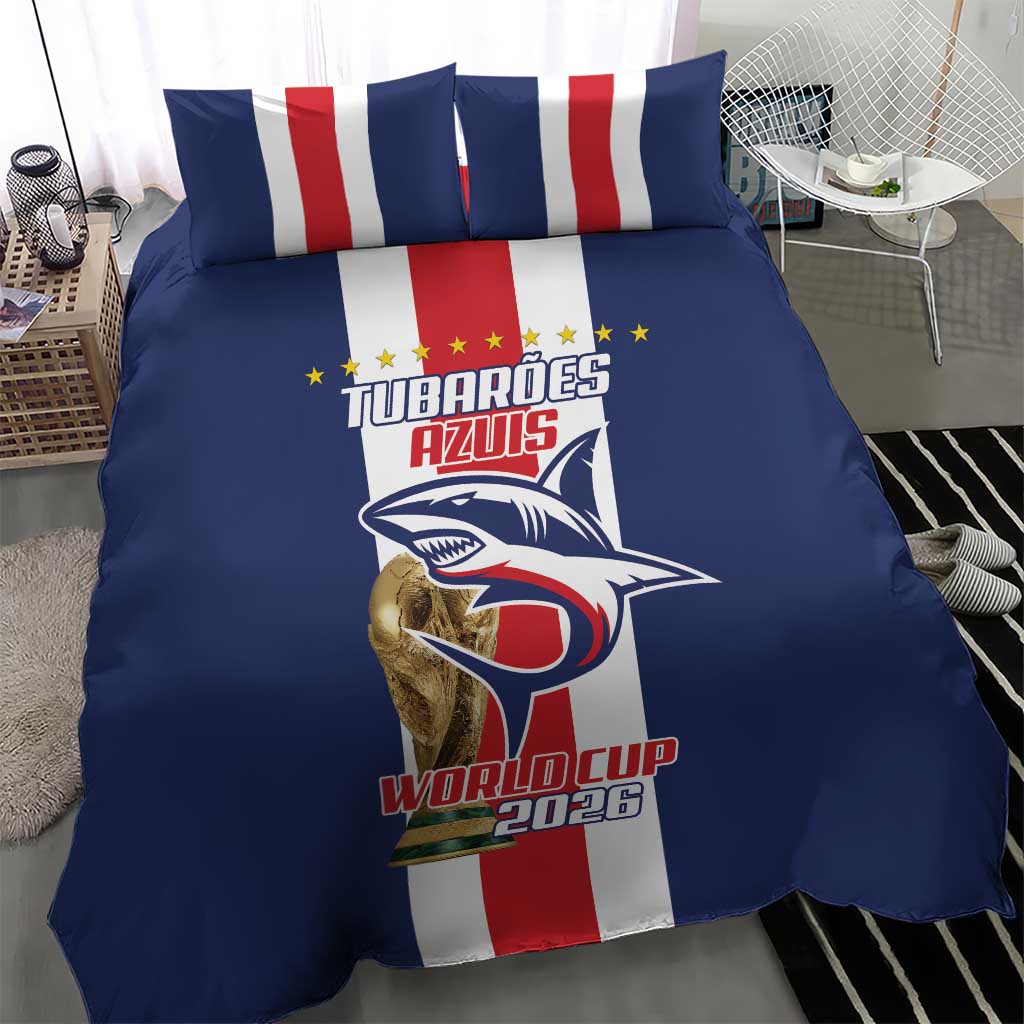 Cape Verde Football 2026 Bedding Set Tubaroes Azuis Go Champion - African Pride
