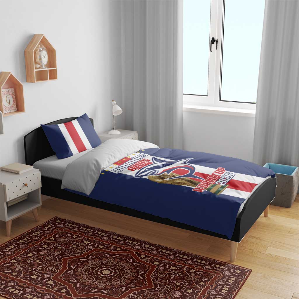 Cape Verde Football 2026 Bedding Set Tubaroes Azuis Go Champion - African Pride