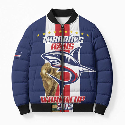 Cape Verde Football 2026 Bomber Puffer Jacket Tubaroes Azuis Go Champion