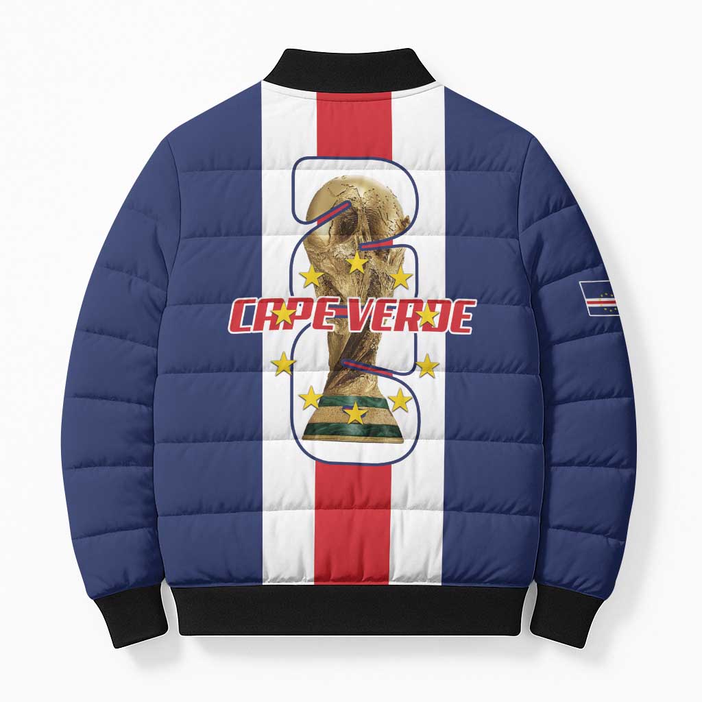 Cape Verde Football 2026 Bomber Puffer Jacket Tubaroes Azuis Go Champion