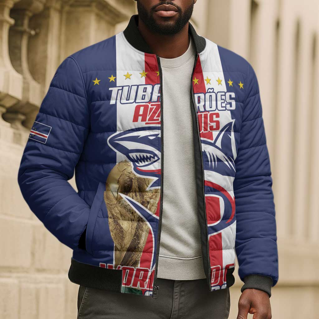 Cape Verde Football 2026 Bomber Puffer Jacket Tubaroes Azuis Go Champion