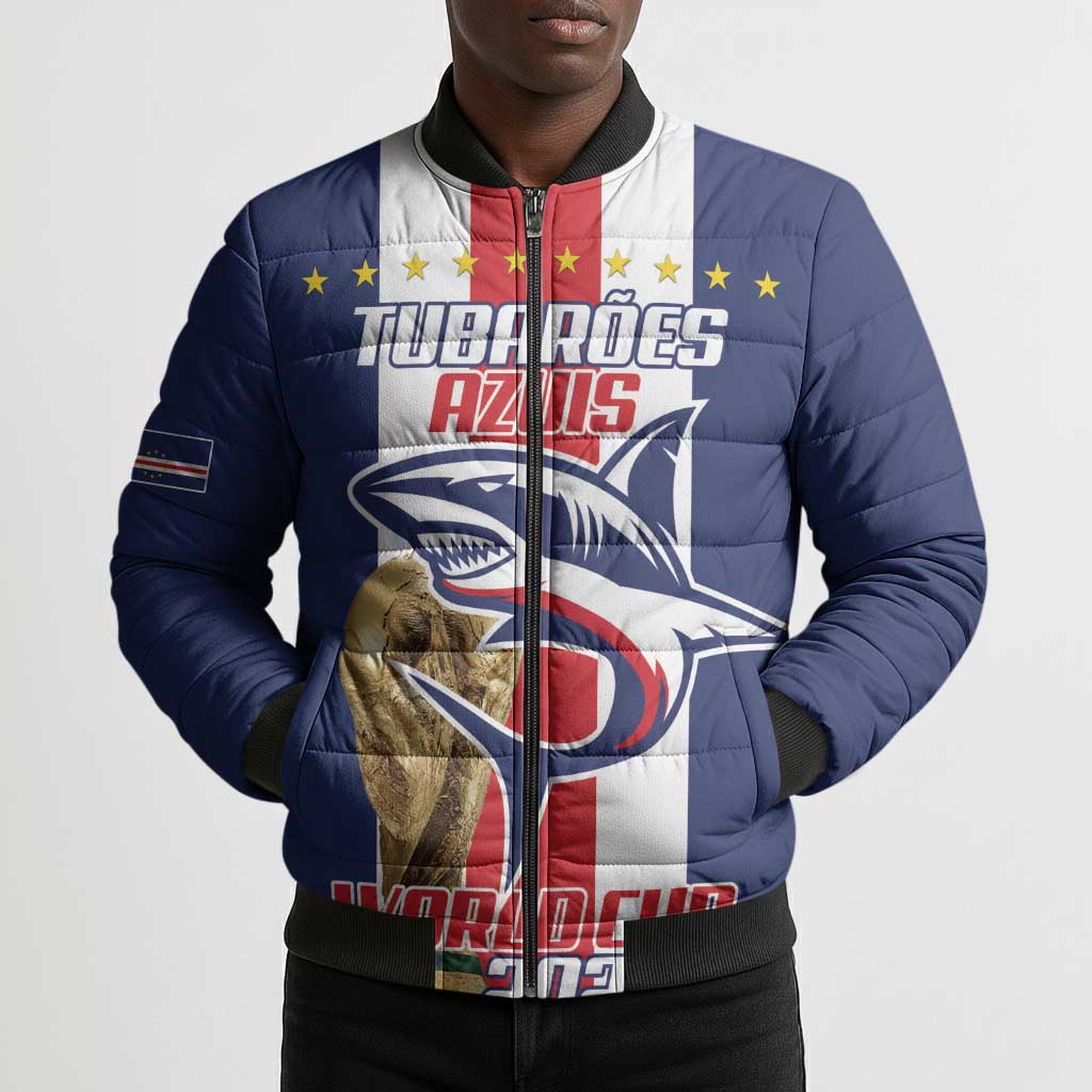 Cape Verde Football 2026 Bomber Puffer Jacket Tubaroes Azuis Go Champion