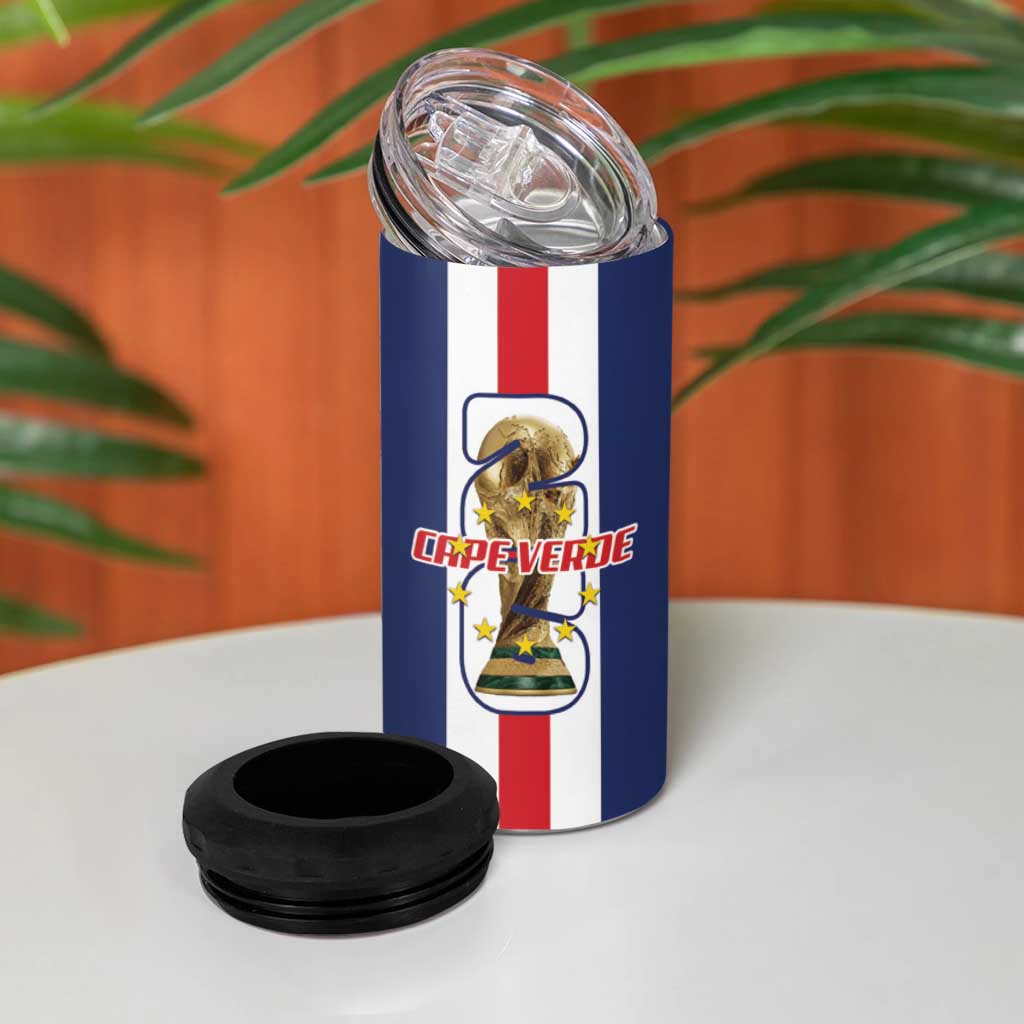 Cape Verde Football 2026 4 in 1 Can Cooler Tumbler Tubaroes Azuis Go Champion - African Pride