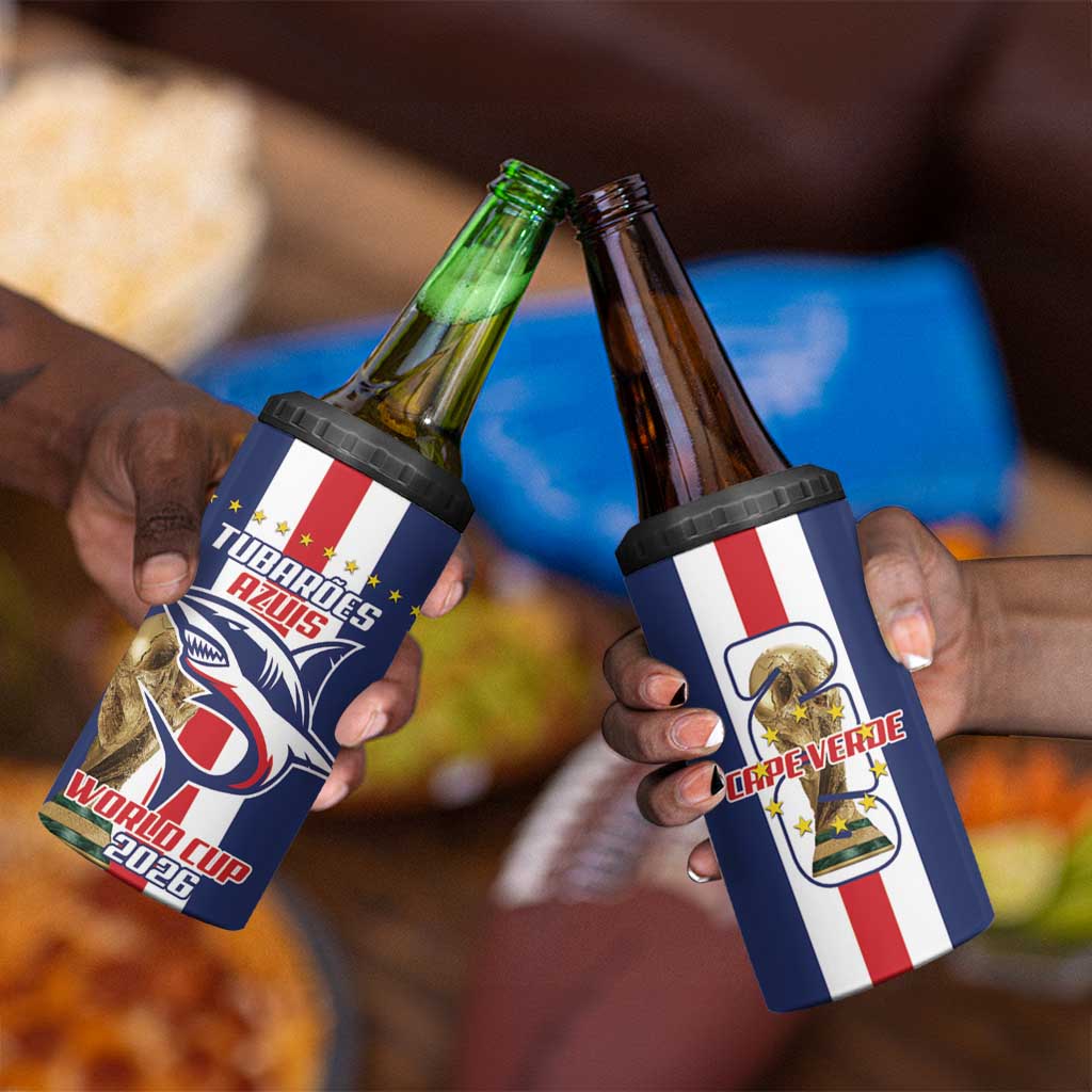 Cape Verde Football 2026 4 in 1 Can Cooler Tumbler Tubaroes Azuis Go Champion - African Pride