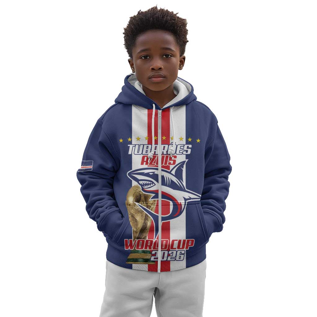 Cape Verde Football 2026 Kid Hoodie Tubaroes Azuis Go Champion - African Pride
