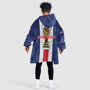 Cape Verde Football 2026 Kid Wearable Blanket Hoodie Tubaroes Azuis Go Champion - African Pride