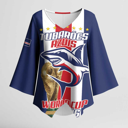 Cape Verde Football 2026 Kimono Sleeve Blouse Tubaroes Azuis Go Champion