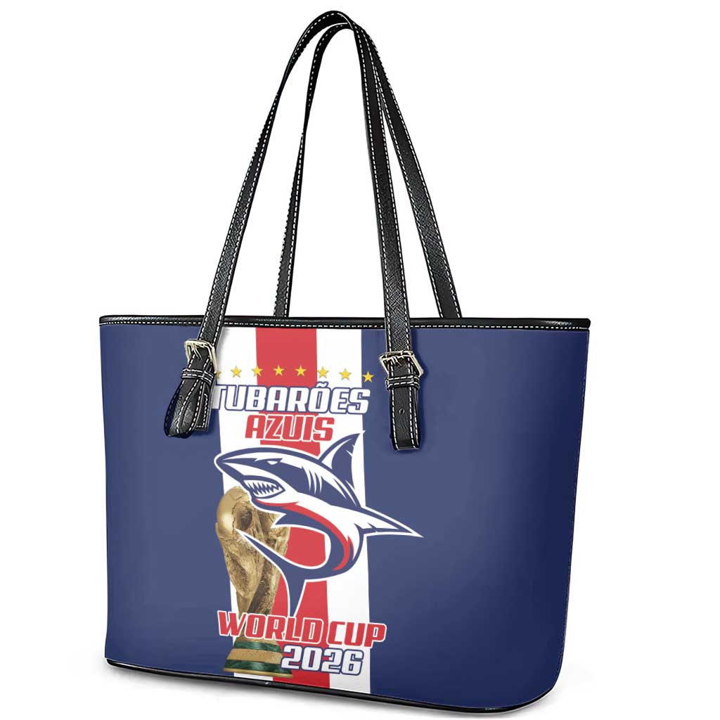 Cape Verde Football 2026 Leather Tote Bag Tubaroes Azuis Go Champion - African Pride