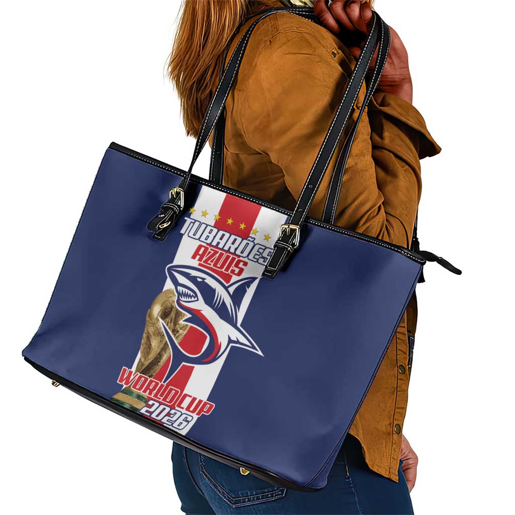 Cape Verde Football 2026 Leather Tote Bag Tubaroes Azuis Go Champion - African Pride