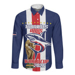 Cape Verde Football 2026 Long Sleeve Button Shirt Tubaroes Azuis Go Champion - African Pride