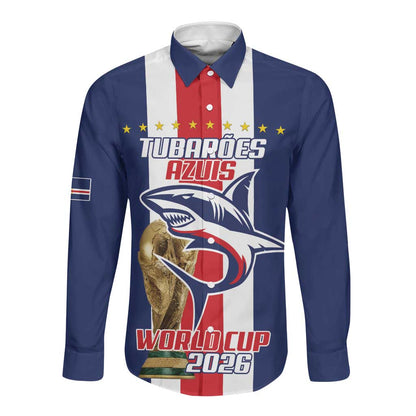 Cape Verde Football 2026 Long Sleeve Button Shirt Tubaroes Azuis Go Champion - African Pride