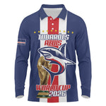 Cape Verde Football 2026 Long Sleeve Polo Shirt Tubaroes Azuis Go Champion - African Pride