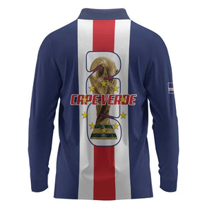 Cape Verde Football 2026 Long Sleeve Polo Shirt Tubaroes Azuis Go Champion - African Pride