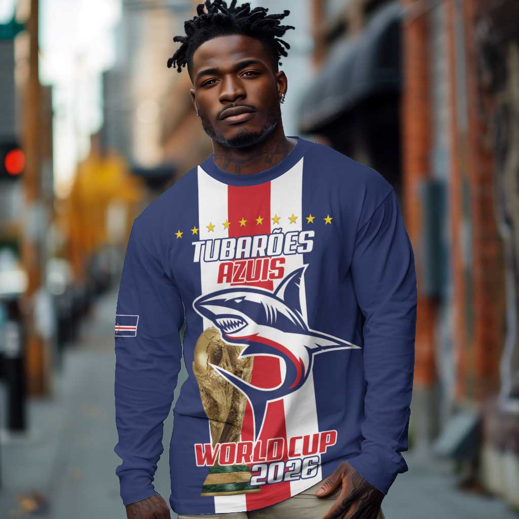 Cape Verde Football 2026 Long Sleeve Shirt Tubaroes Azuis Go Champion - African Pride