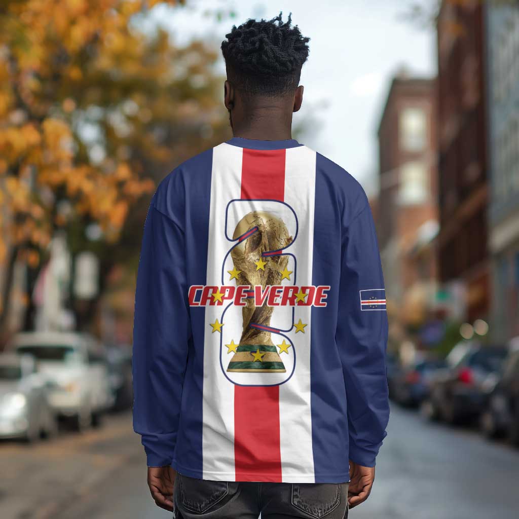 Cape Verde Football 2026 Long Sleeve Shirt Tubaroes Azuis Go Champion - African Pride