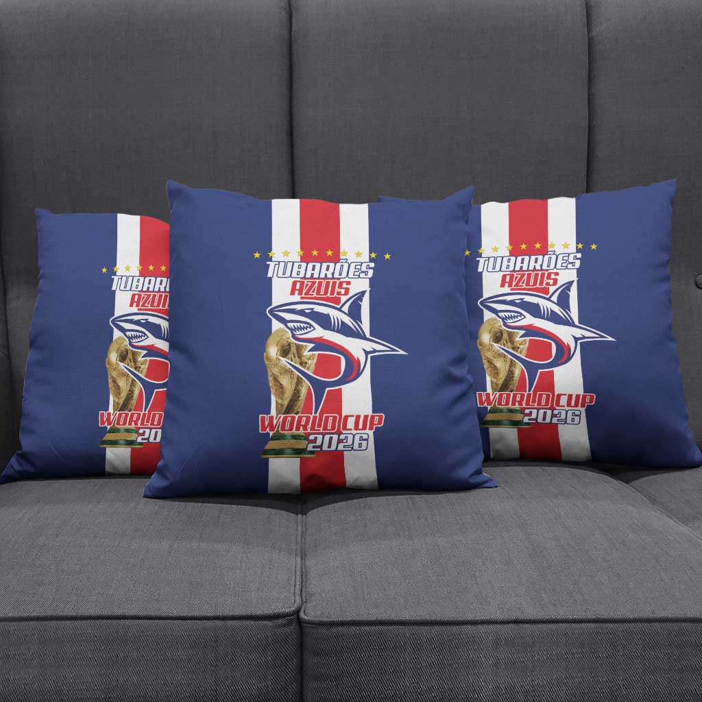 Cape Verde Football 2026 Pillow Cover Tubaroes Azuis Go Champion