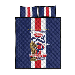 Cape Verde Football 2026 Quilt Bed Set Tubaroes Azuis Go Champion - African Pride