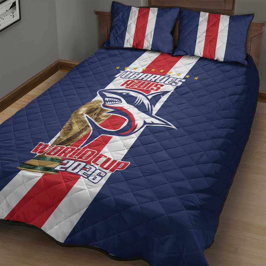 Cape Verde Football 2026 Quilt Bed Set Tubaroes Azuis Go Champion - African Pride